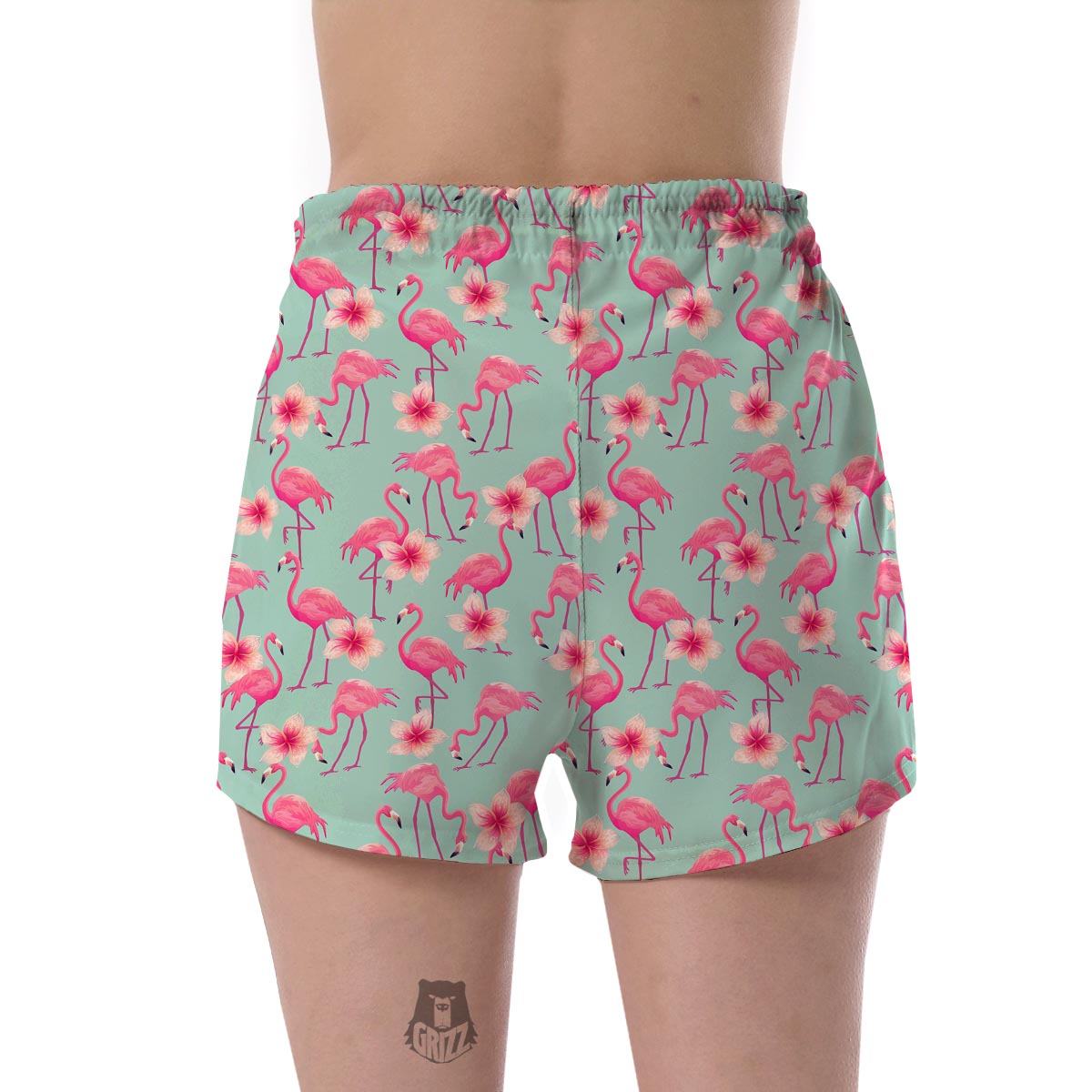 Tropical Flamingo Hibiscus Hawaiian Floral Pattern Print Women's Shorts-grizzshop