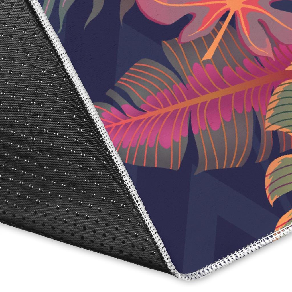 Tropical Flamingo Palm Leaves Hawaiian Floral Pattern Print Floor Mat-grizzshop