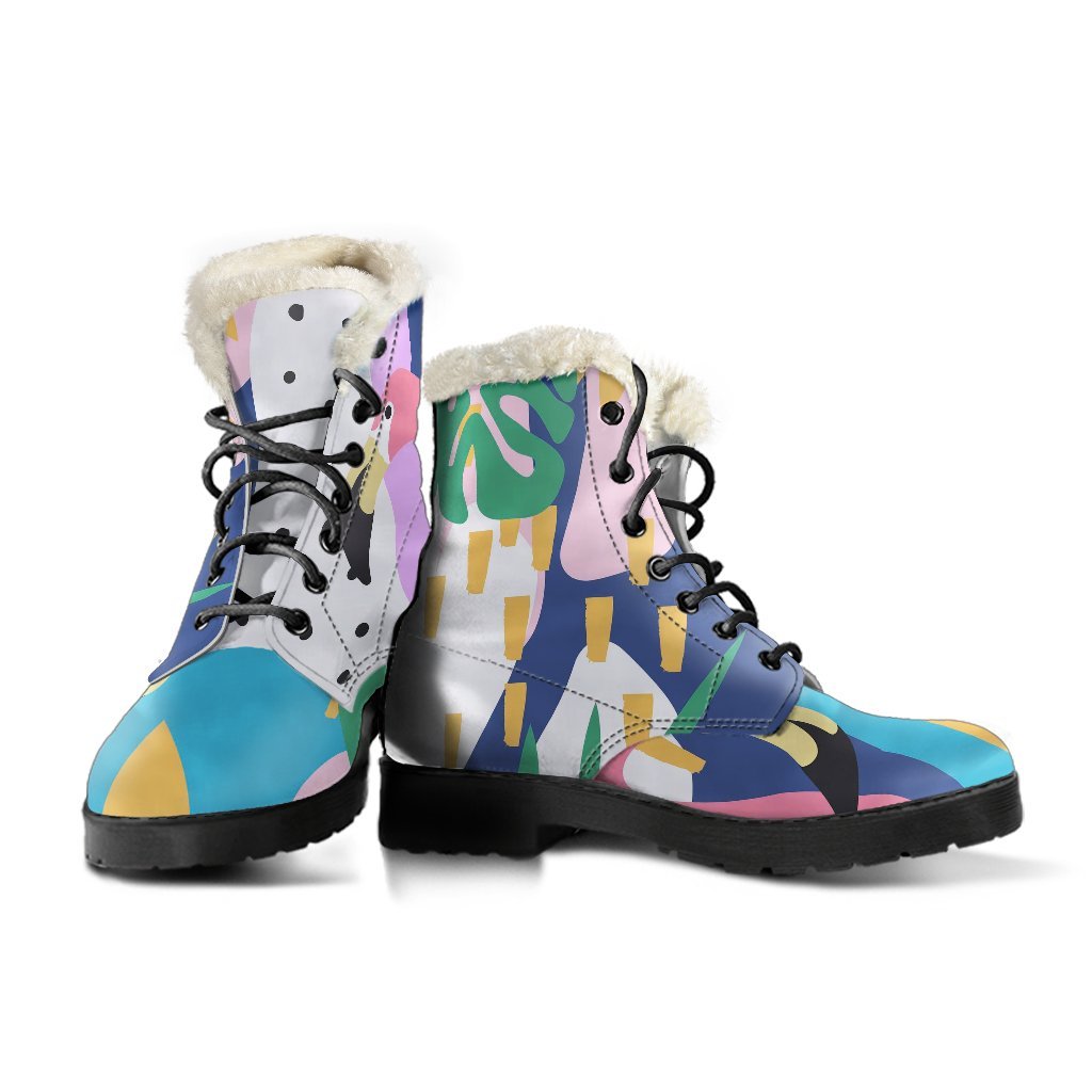 Tropical Flamingo Palm Leaves Hawaiian Pattern Print Comfy Winter Boots-grizzshop