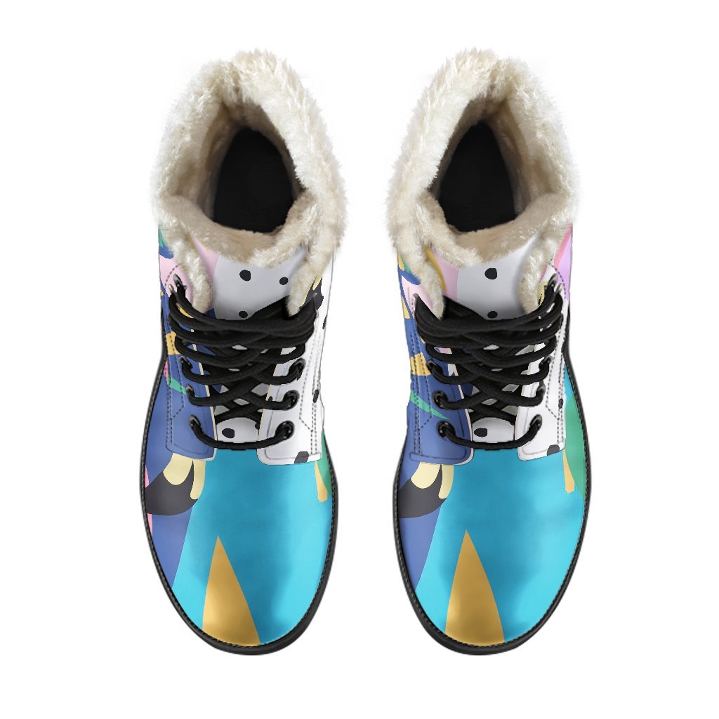 Tropical Flamingo Palm Leaves Hawaiian Pattern Print Comfy Winter Boots-grizzshop