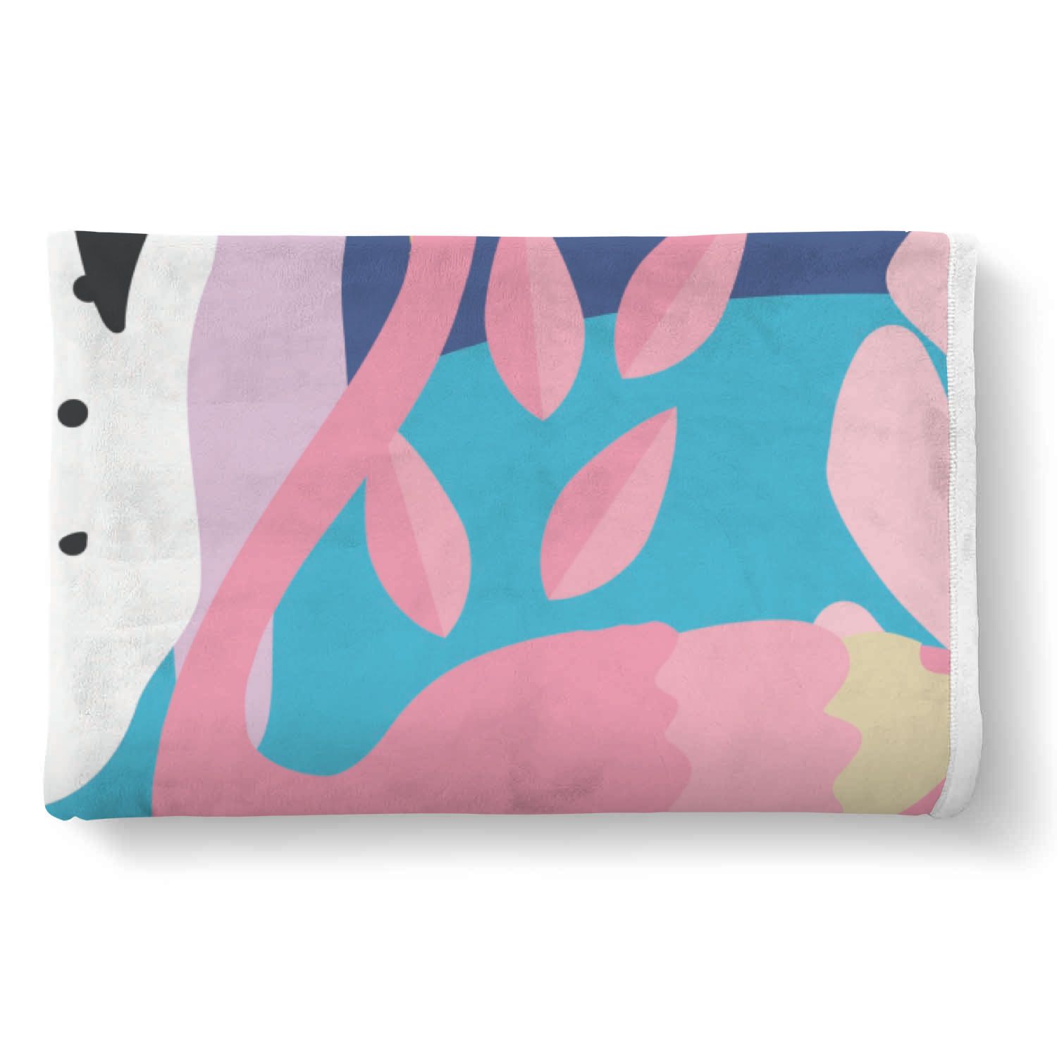 Tropical Flamingo Palm Leaves Hawaiian Pattern Print Throw Blanket-grizzshop