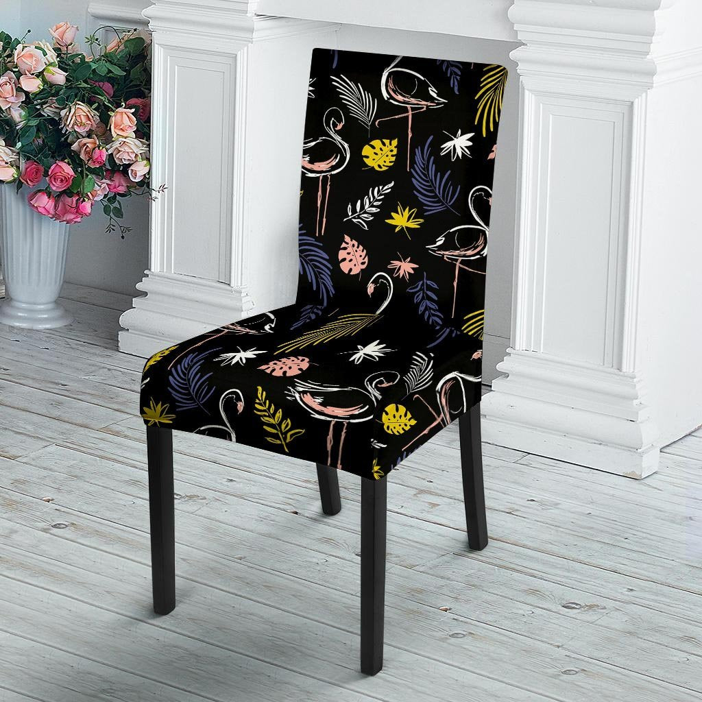 Tropical Flamingo Print Chair Cover-grizzshop