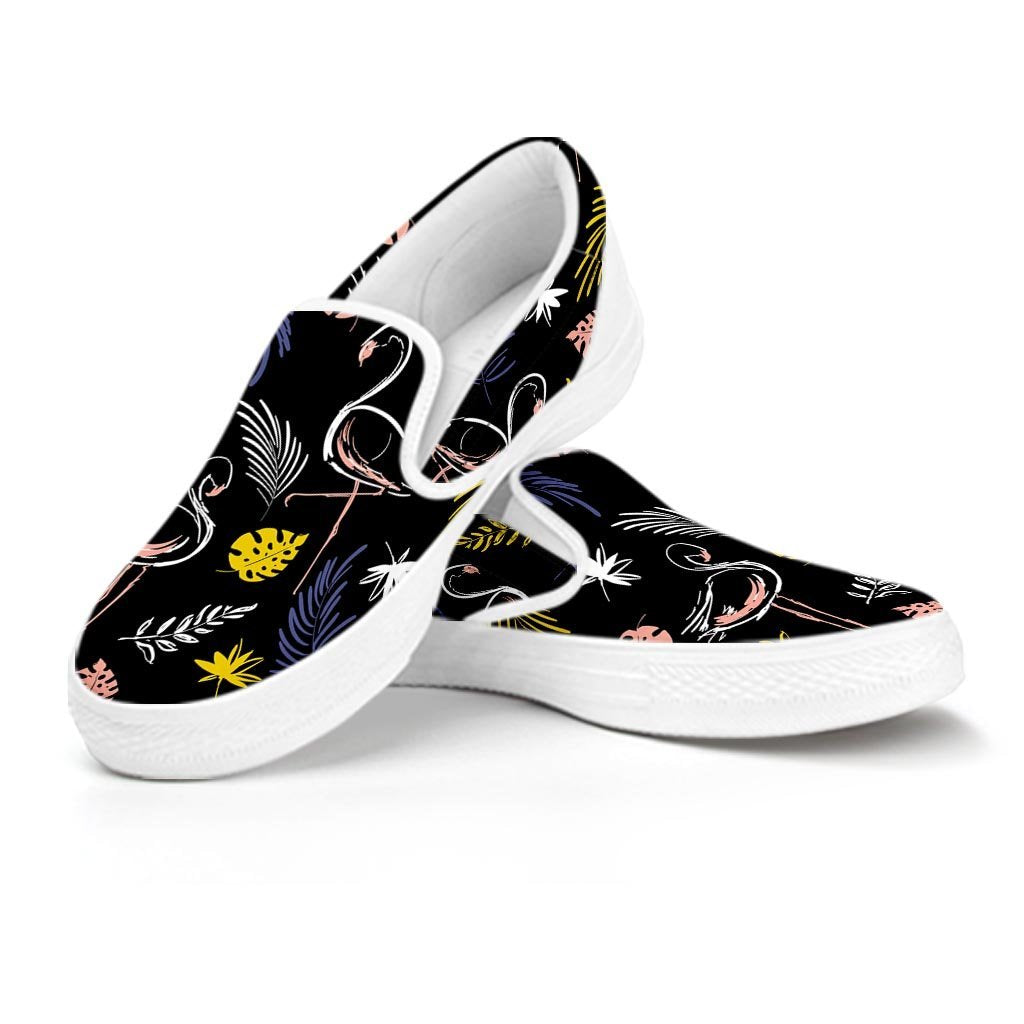 Tropical Flamingo Print Women's Slip On Sneakers-grizzshop