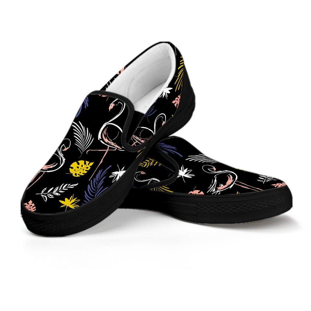 Tropical Flamingo Print Women's Slip On Sneakers-grizzshop