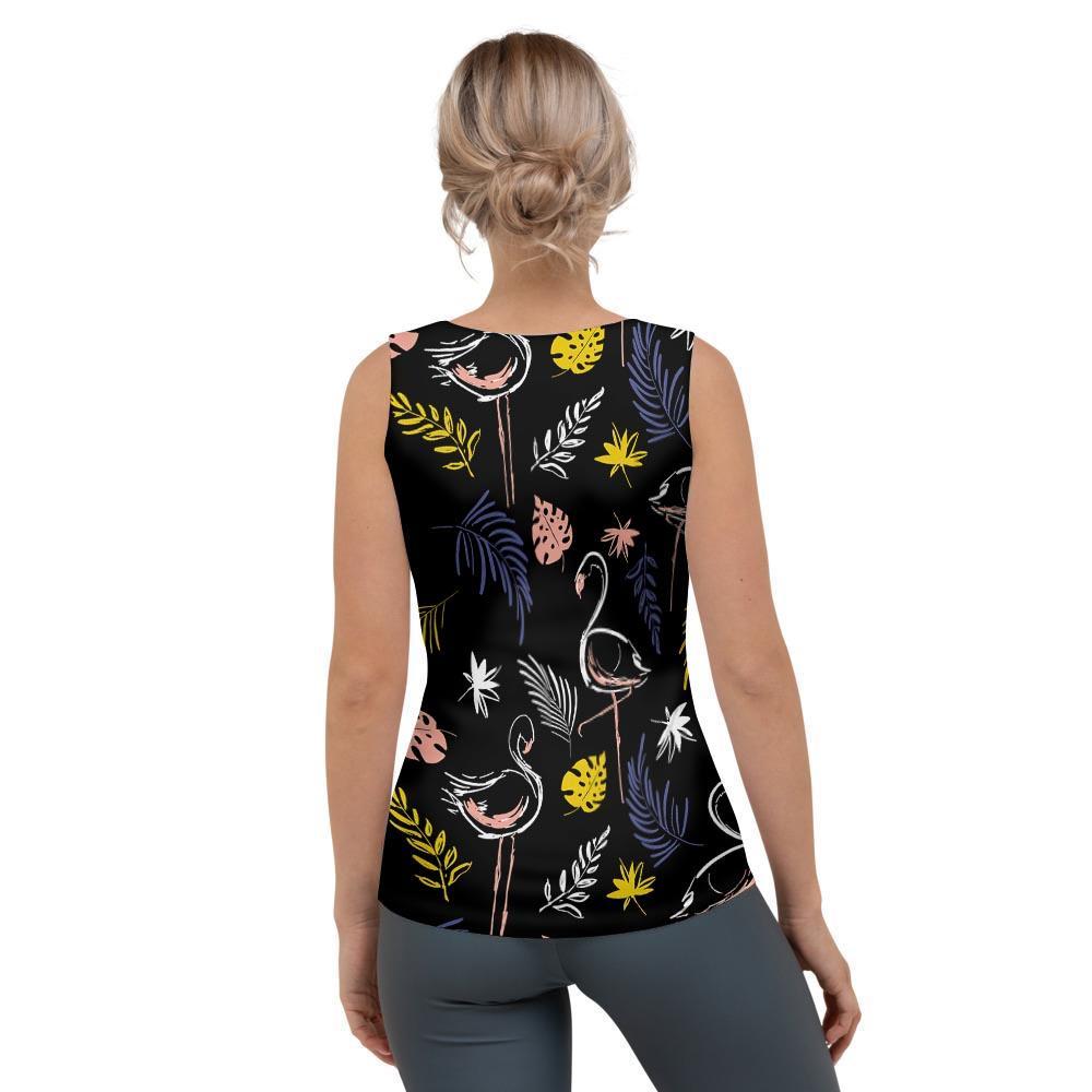 Tropical Flamingo Print Women's Tank Top-grizzshop