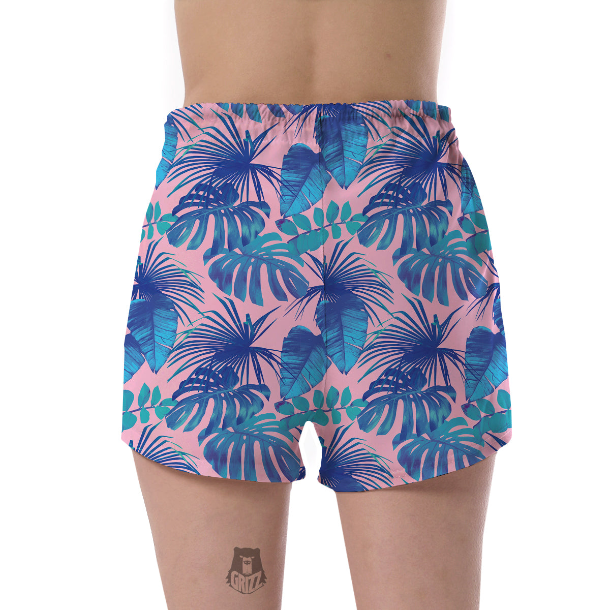 Tropical Floral Hawaiian Palm Leaves Pattern Print Women's Shorts-grizzshop