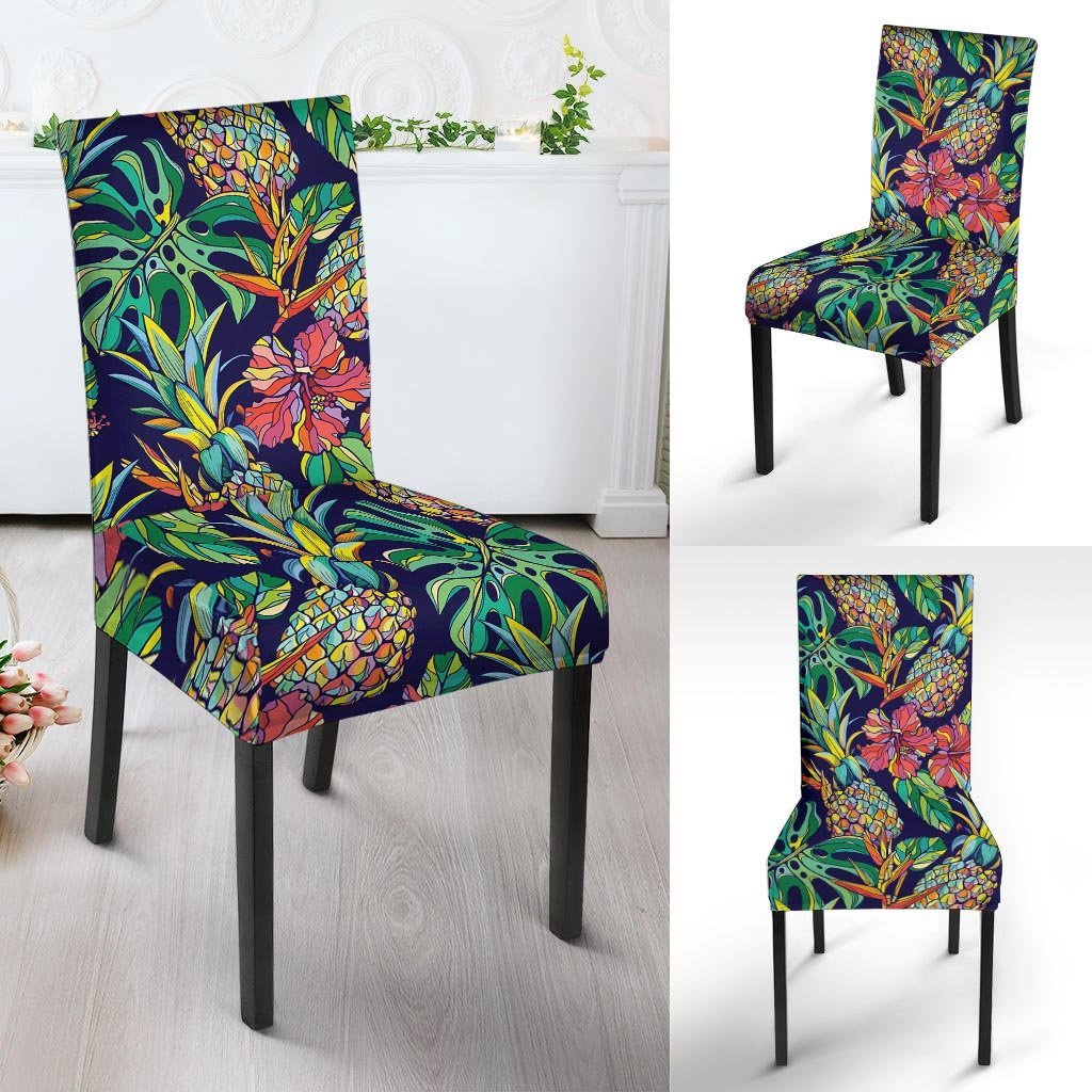 Tropical Floral Pineapple Print Chair Cover-grizzshop