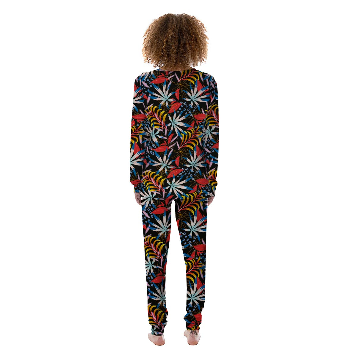 Tropical Floral Retro Hawaiian Print Pattern Women's Pajamas-grizzshop