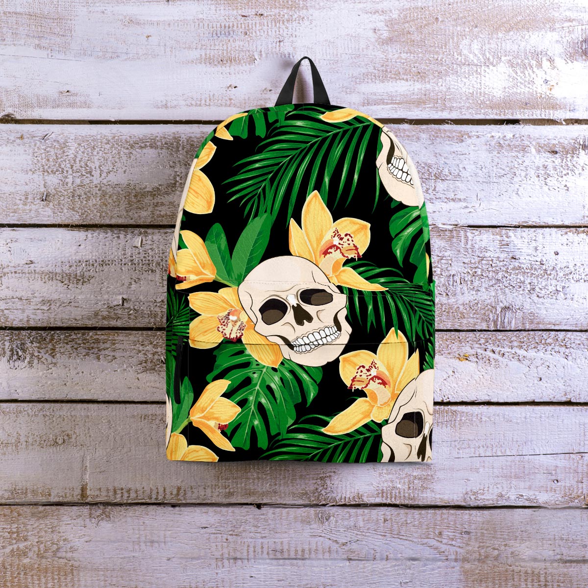 Tropical Floral Skull Backpack-grizzshop