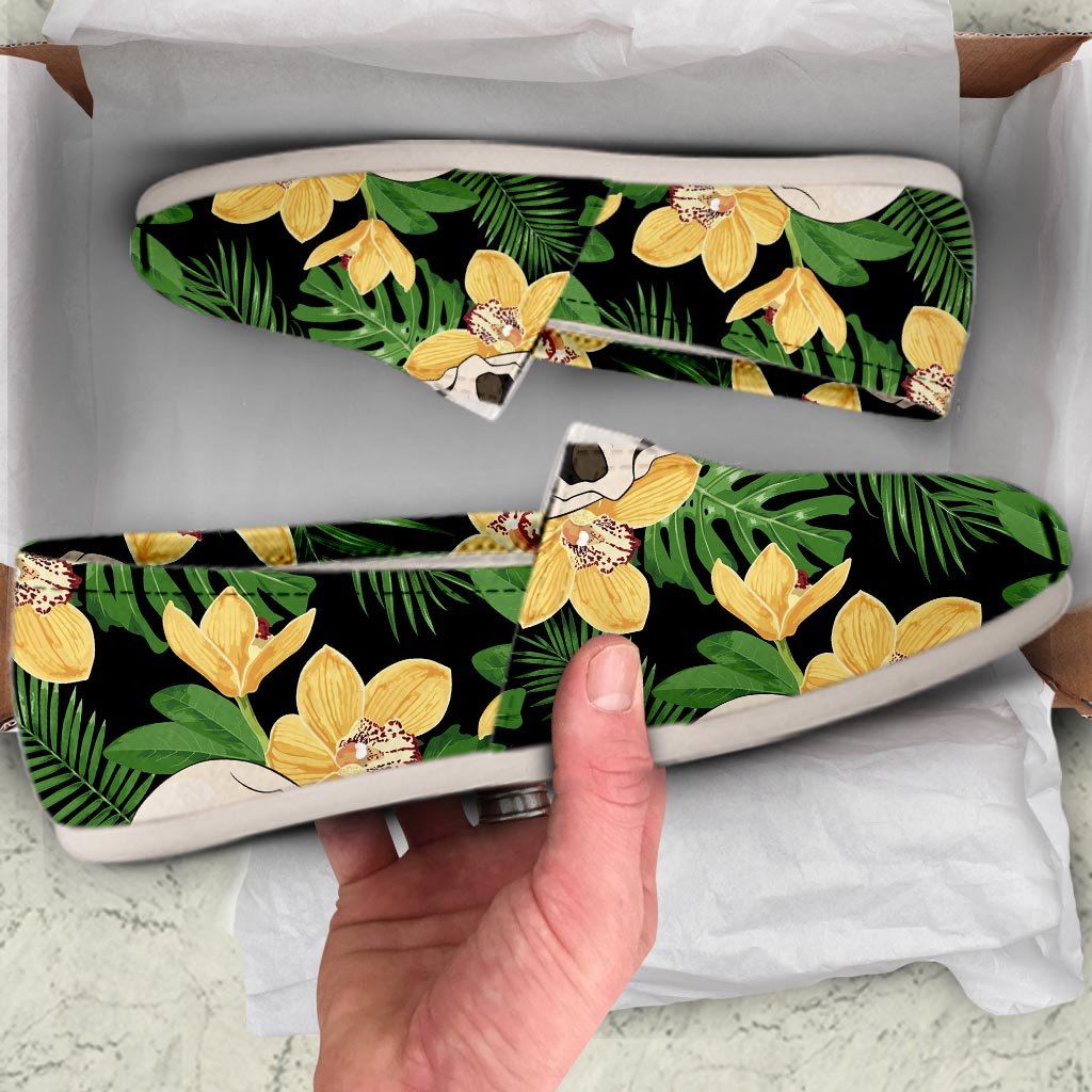 Tropical Floral Skull Canvas Shoes-grizzshop