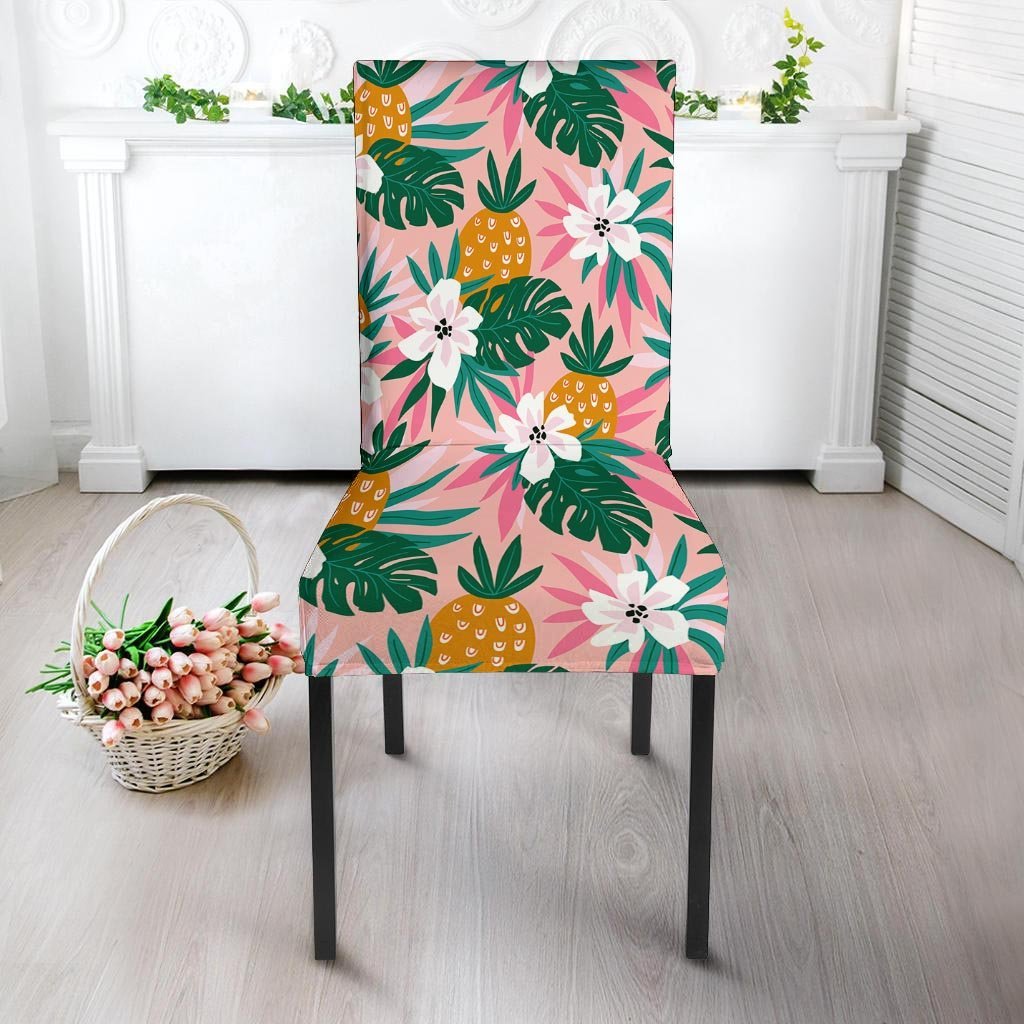 Tropical Flower Hawaiian Pineapple Print Chair Cover-grizzshop