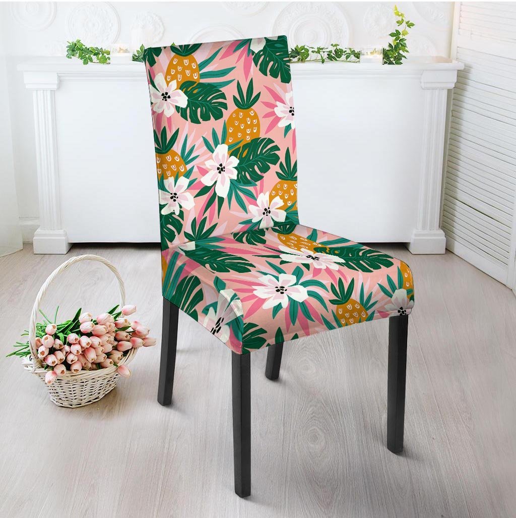 Tropical Flower Hawaiian Pineapple Print Chair Cover-grizzshop