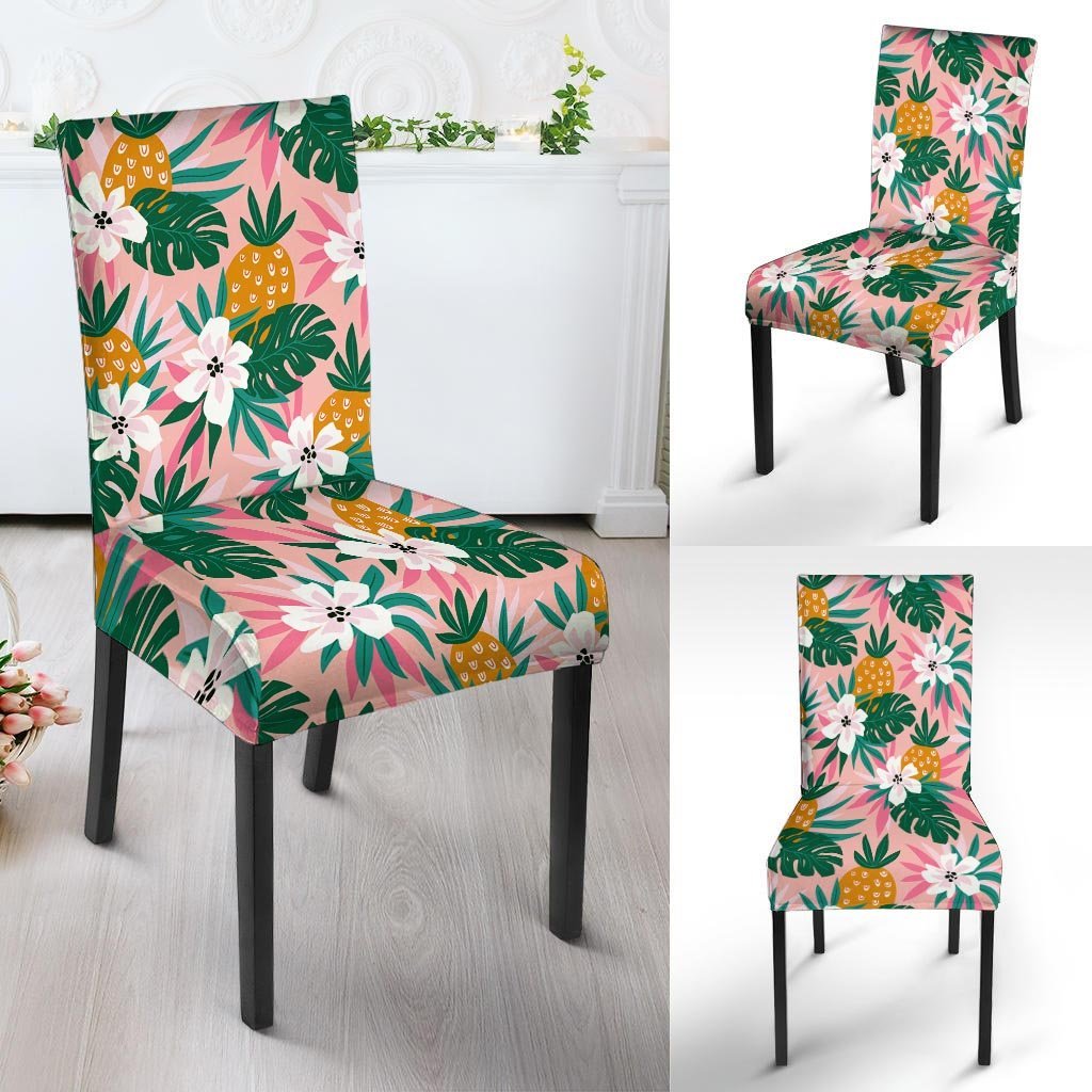 Tropical Flower Hawaiian Pineapple Print Chair Cover-grizzshop