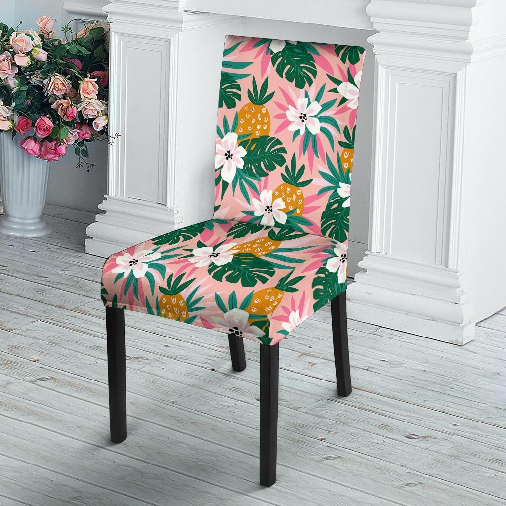 Tropical Flower Hawaiian Pineapple Print Chair Cover-grizzshop
