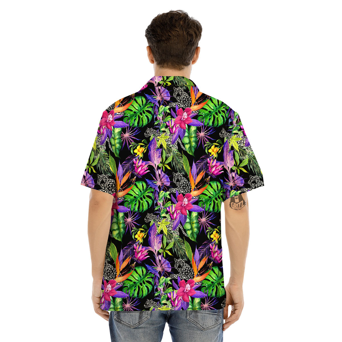Tropical Flower Leaf Light Print Pattern Men's Hawaiian Shirt-grizzshop