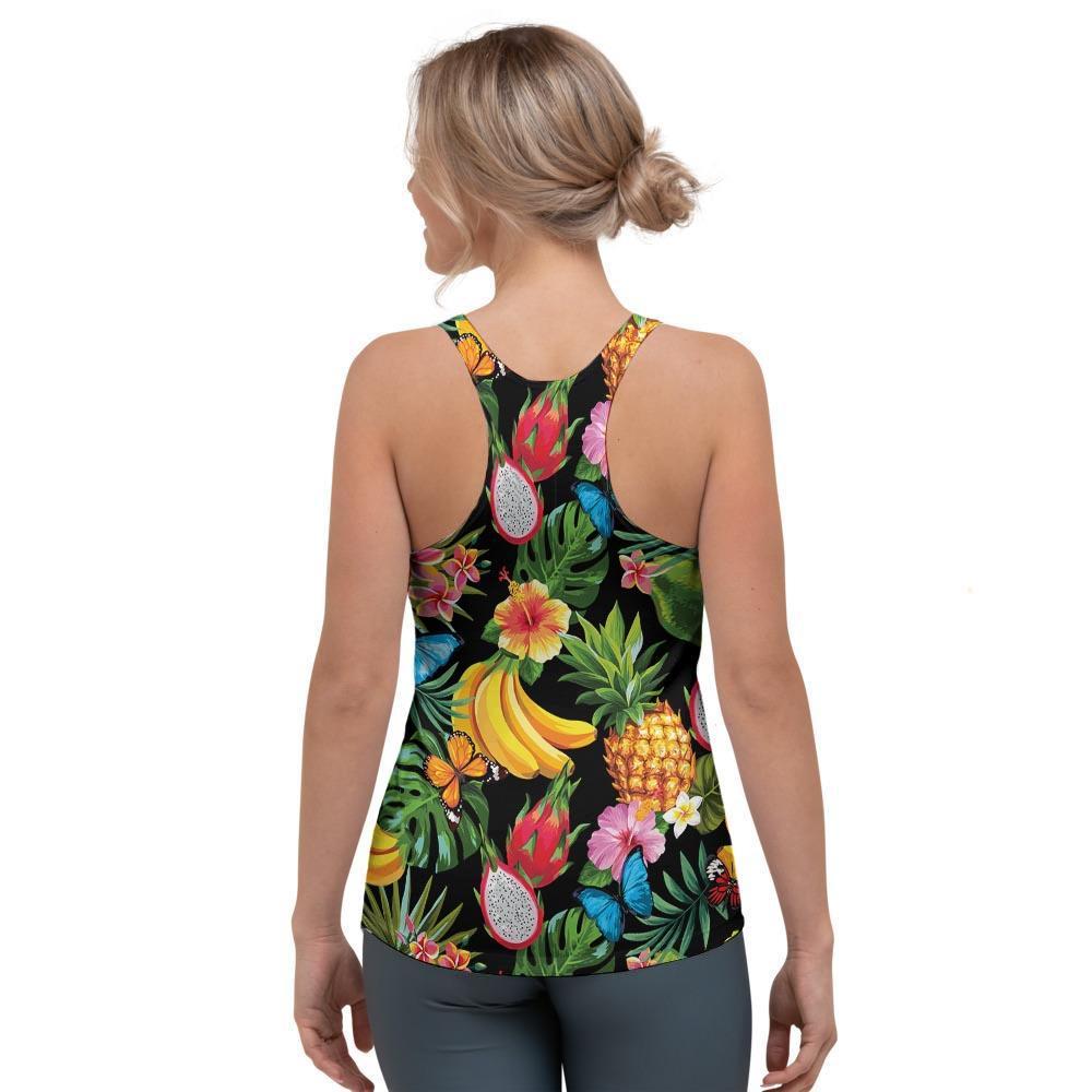 Tropical Fruit Hawaiian Print Women's Racerback Tank Top-grizzshop