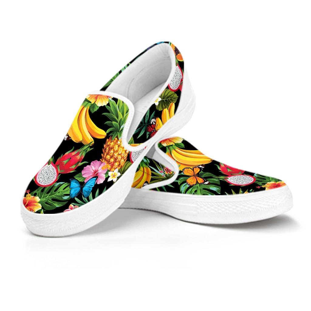 Tropical Fruit Hawaiian Print Women's Slip On Sneakers-grizzshop