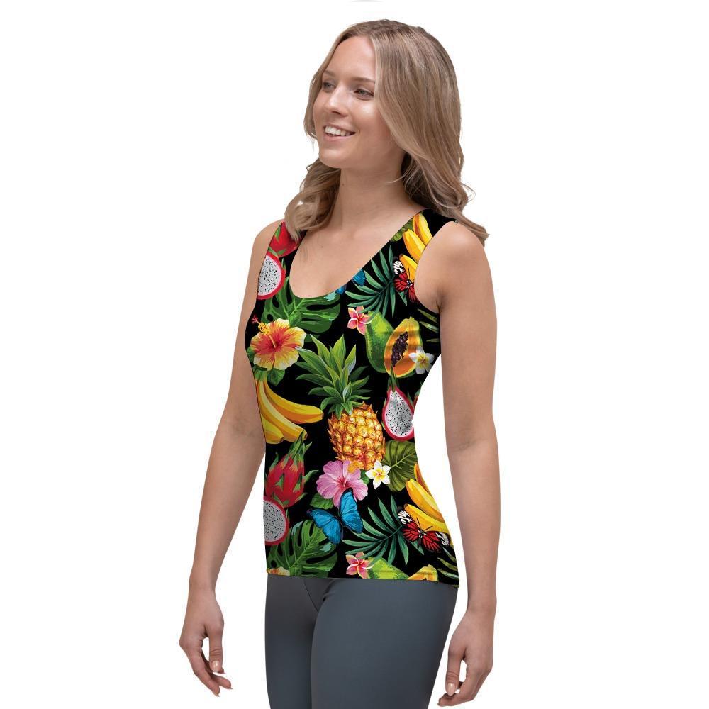 Tropical Fruit Hawaiian Print Women's Tank Top-grizzshop