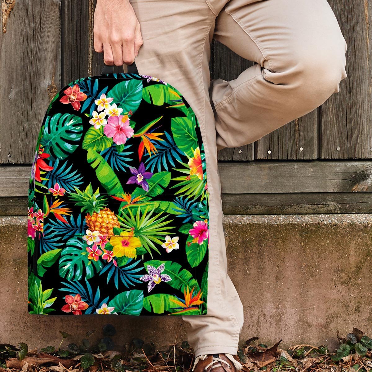 Tropical Hawaiian Floral Print Backpack-grizzshop