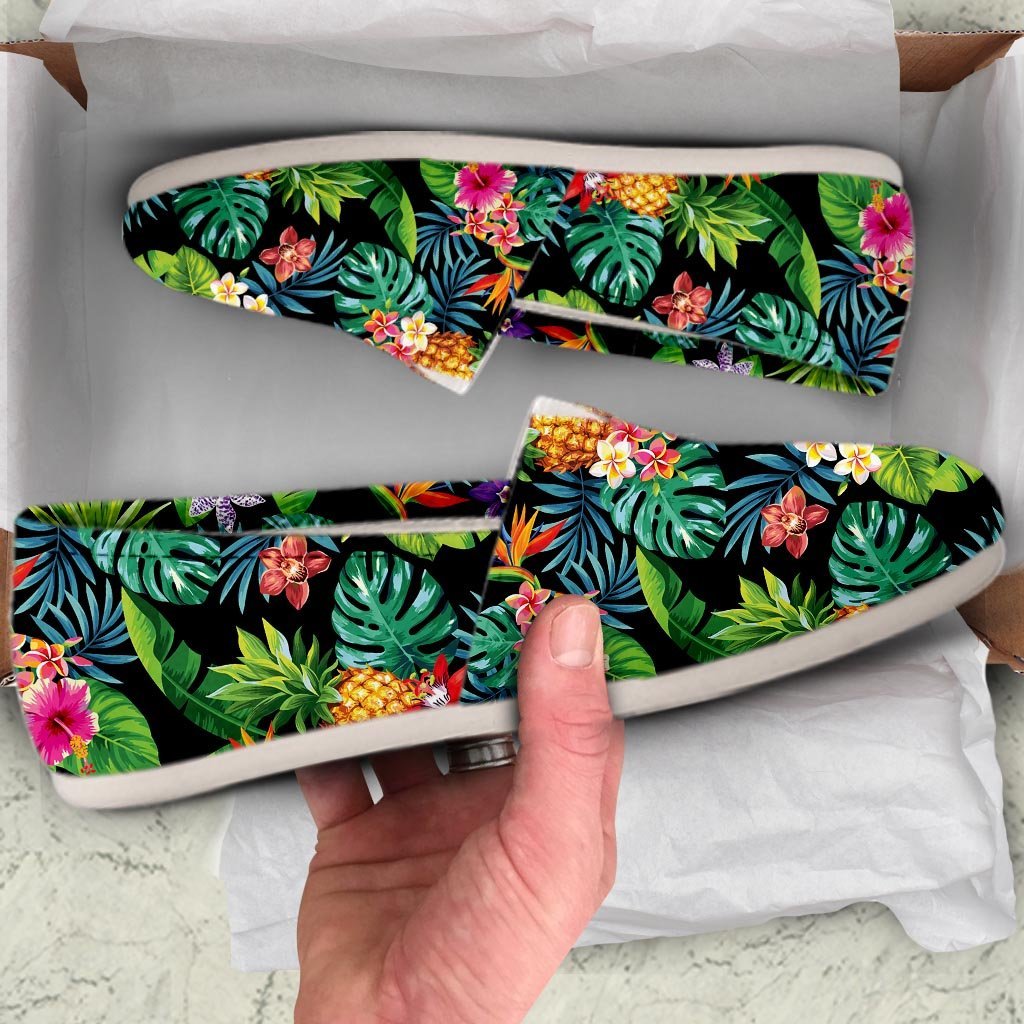 Tropical Hawaiian Floral Print Canvas Shoes-grizzshop