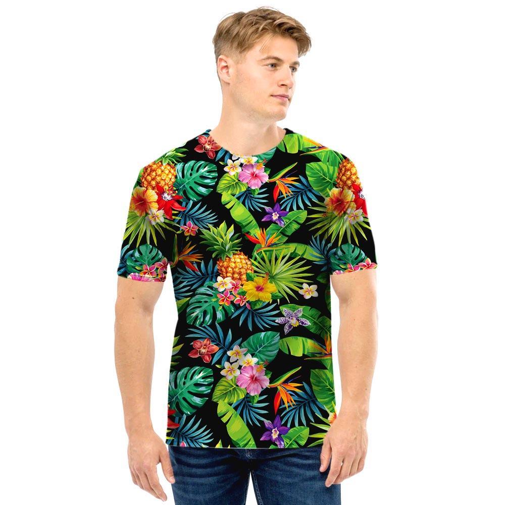 Tropical Hawaiian Floral Print Men T Shirt-grizzshop