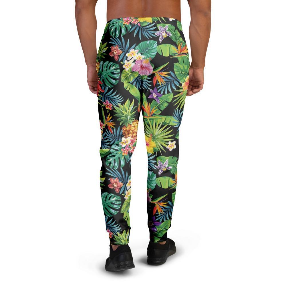 Tropical Hawaiian Floral Print Men's Joggers-grizzshop