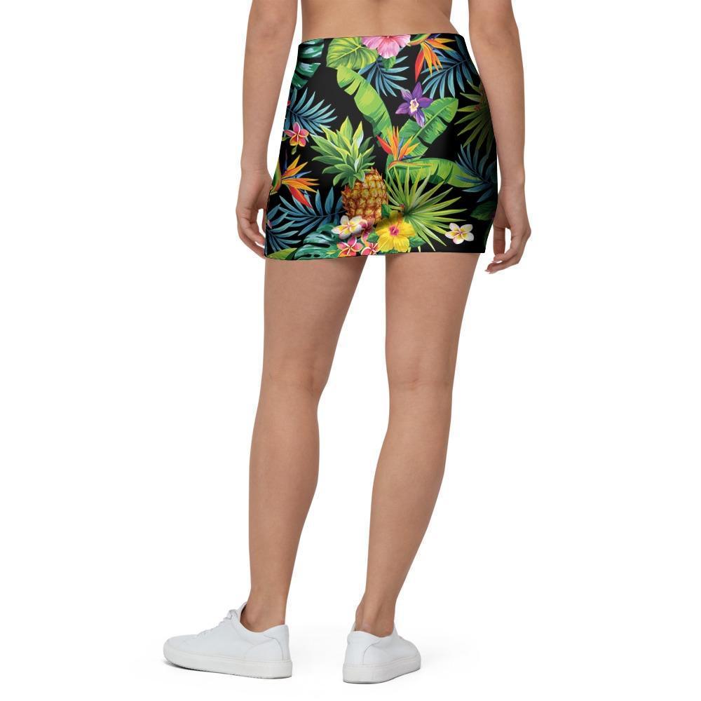 Tropical Hawaiian Floral Print Mini Skirt-grizzshop