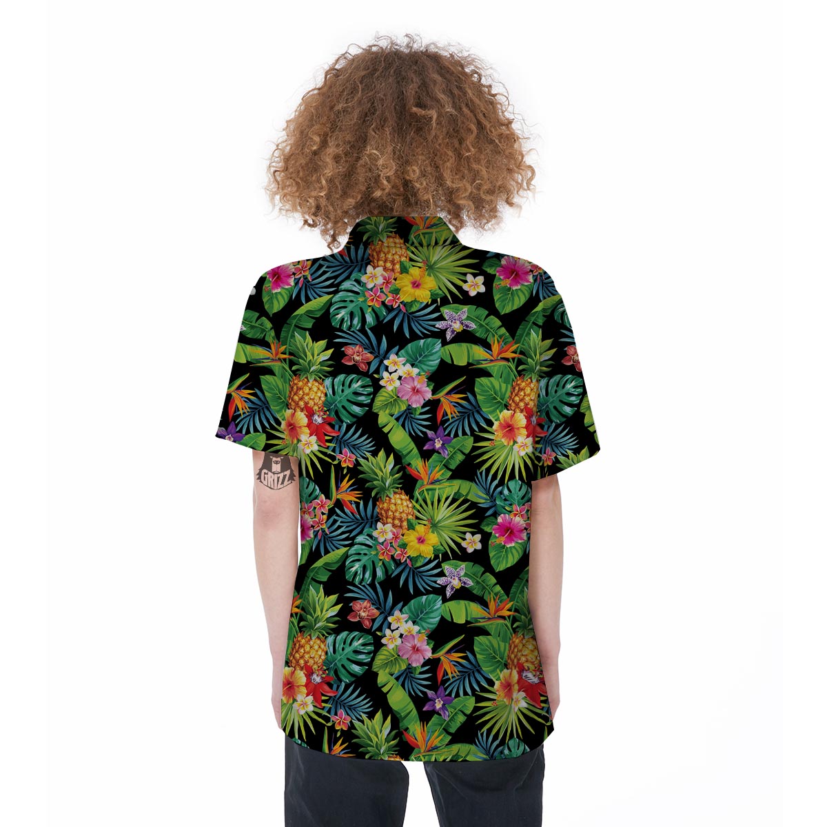 Tropical Hawaiian Floral Print Women's Short Sleeve Shirts-grizzshop