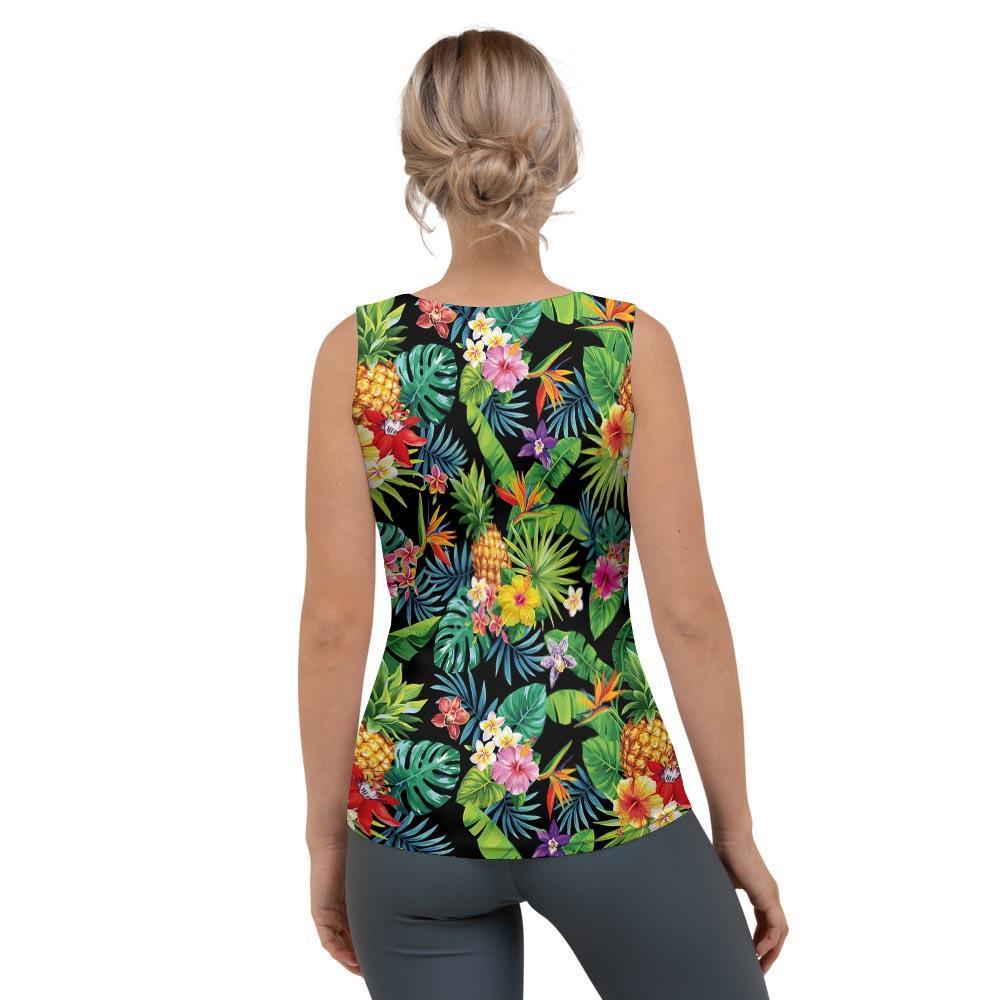 Tropical Hawaiian Floral Print Women's Tank Top-grizzshop