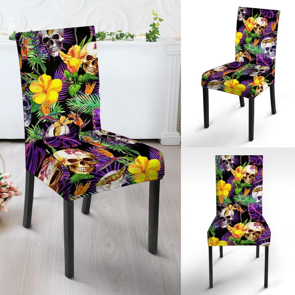 Tropical Hawaiian Skull Chair Cover-grizzshop