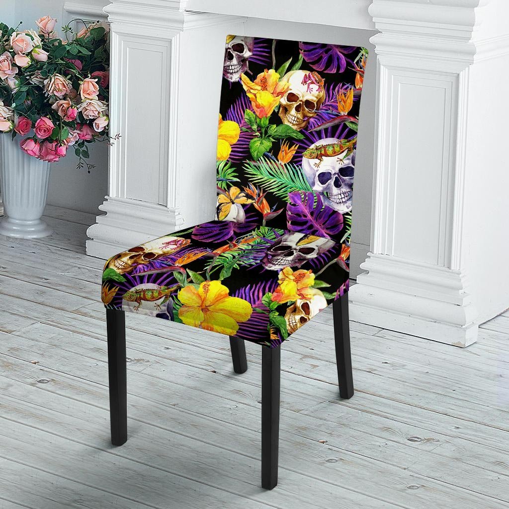 Tropical Hawaiian Skull Chair Cover-grizzshop