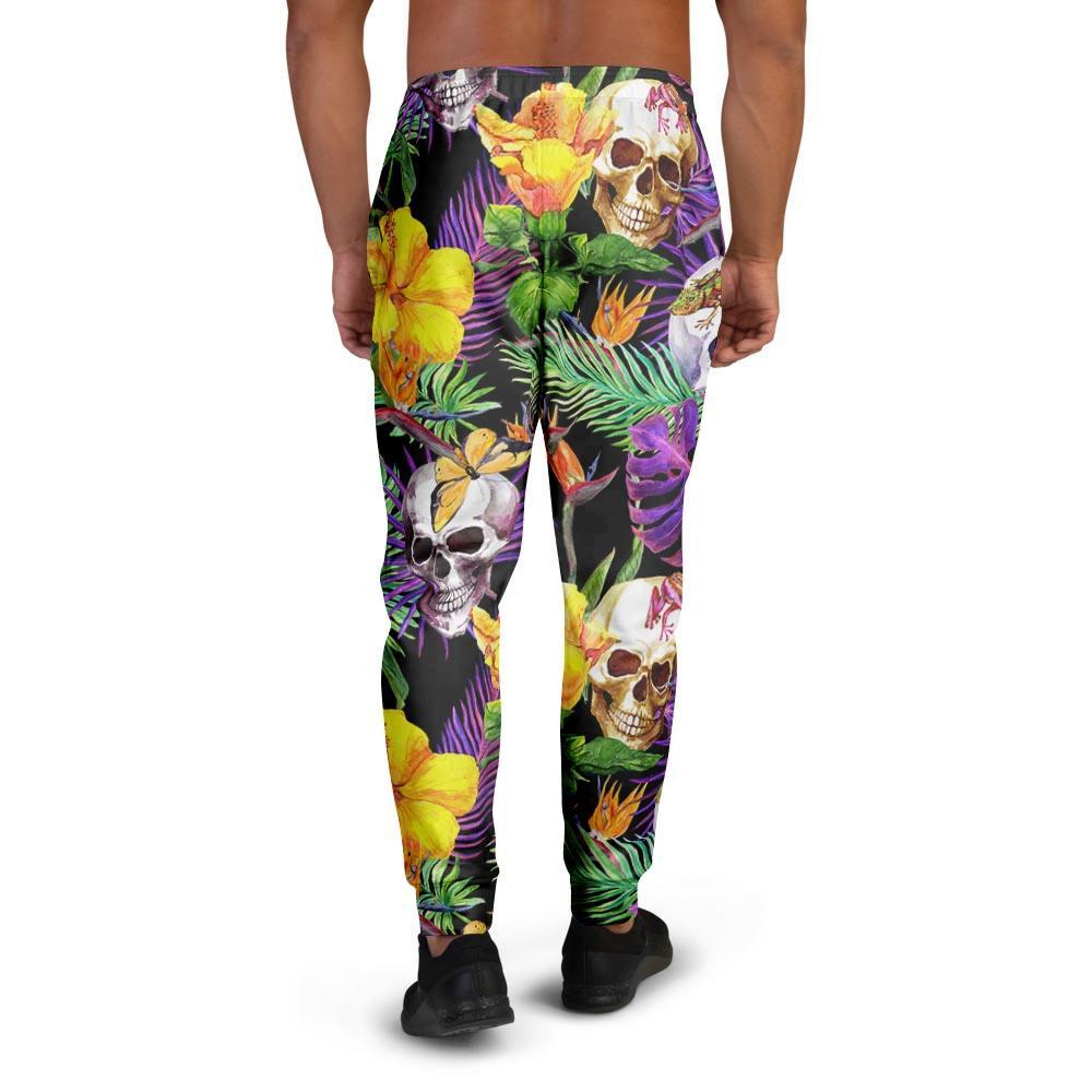 Tropical Hawaiian Skull Men's Joggers-grizzshop