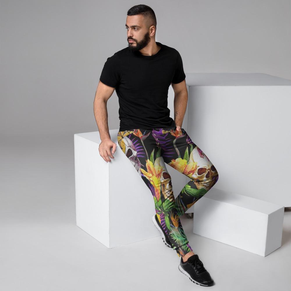 Tropical Hawaiian Skull Men's Joggers-grizzshop