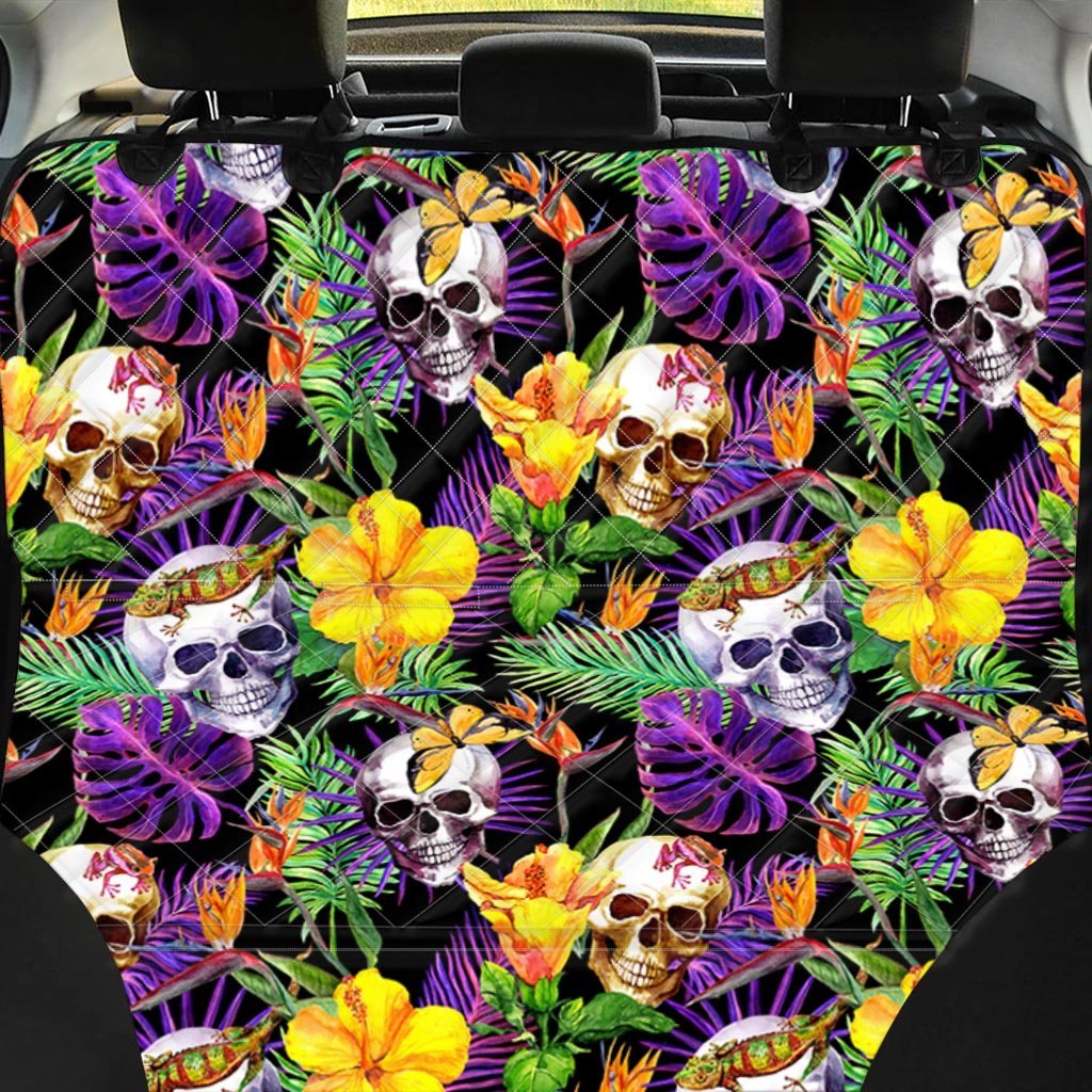 Tropical Hawaiian Skull Pet Car Seat Cover-grizzshop