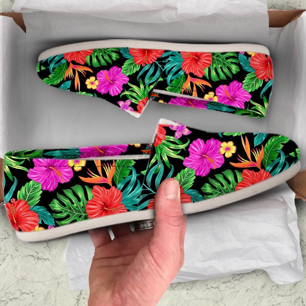 Tropical Hibiscus Floral Hawaiian Print Canvas Shoes-grizzshop