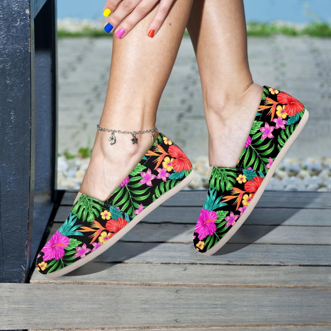 Tropical Hibiscus Floral Hawaiian Print Canvas Shoes-grizzshop