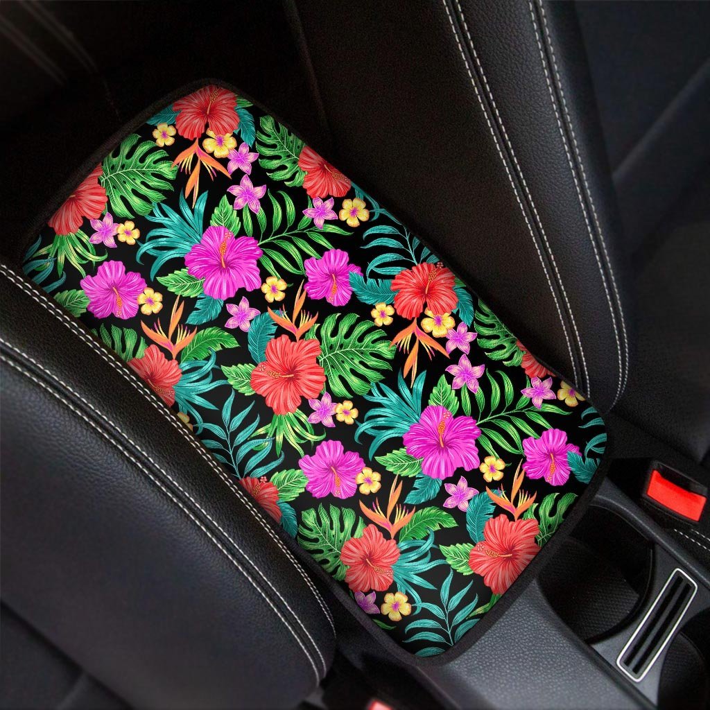 Tropical Hibiscus Floral Hawaiian Print Car Console Cover-grizzshop