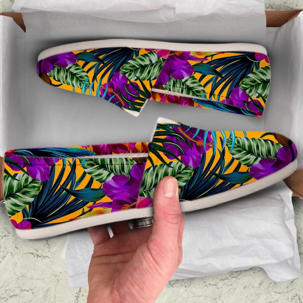 Tropical Hibiscus Flower Hawaiian Print Canvas Shoes-grizzshop
