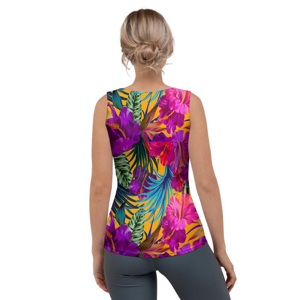 Tropical Hibiscus Flower Hawaiian Print Women's Tank Top-grizzshop