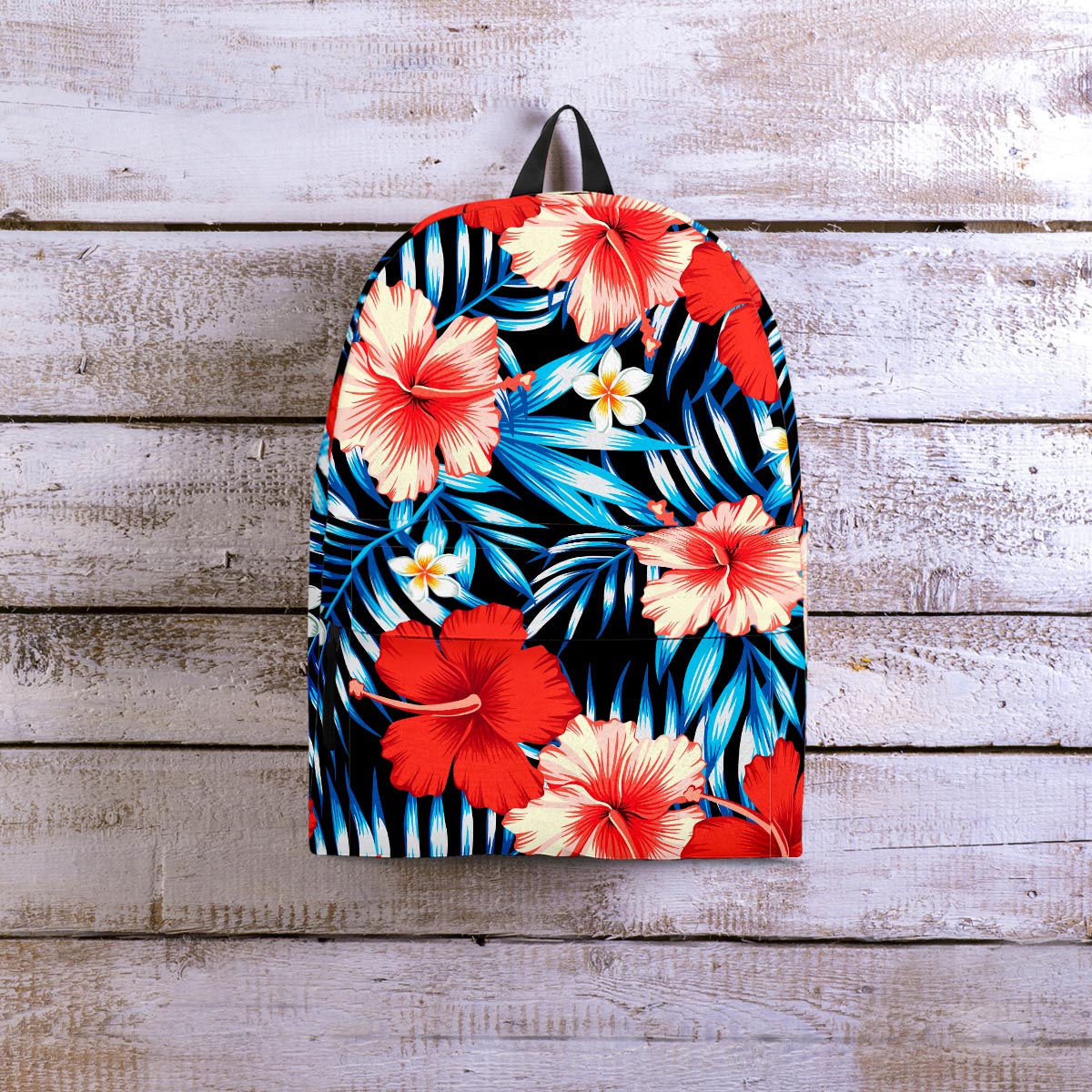 Tropical Hibiscus Flower Print Backpack-grizzshop
