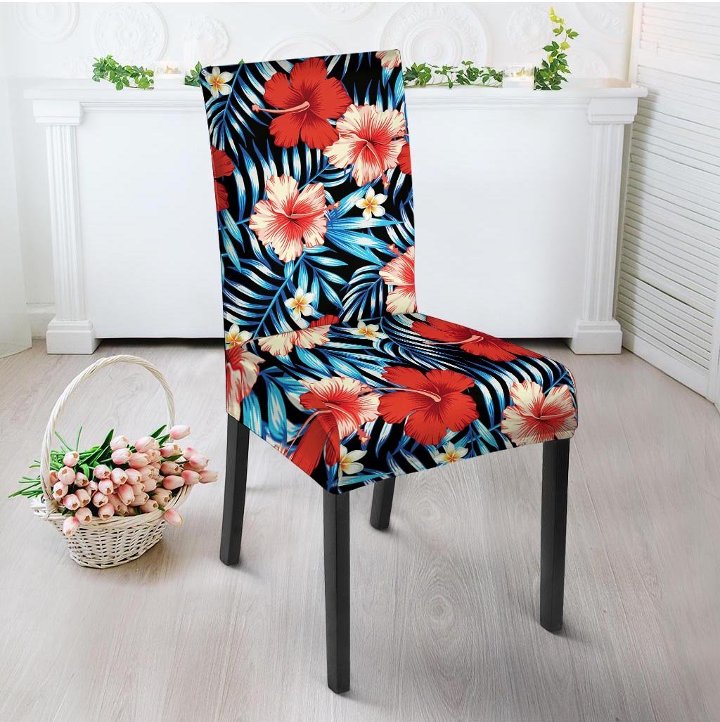 Tropical Hibiscus Flower Print Chair Cover-grizzshop