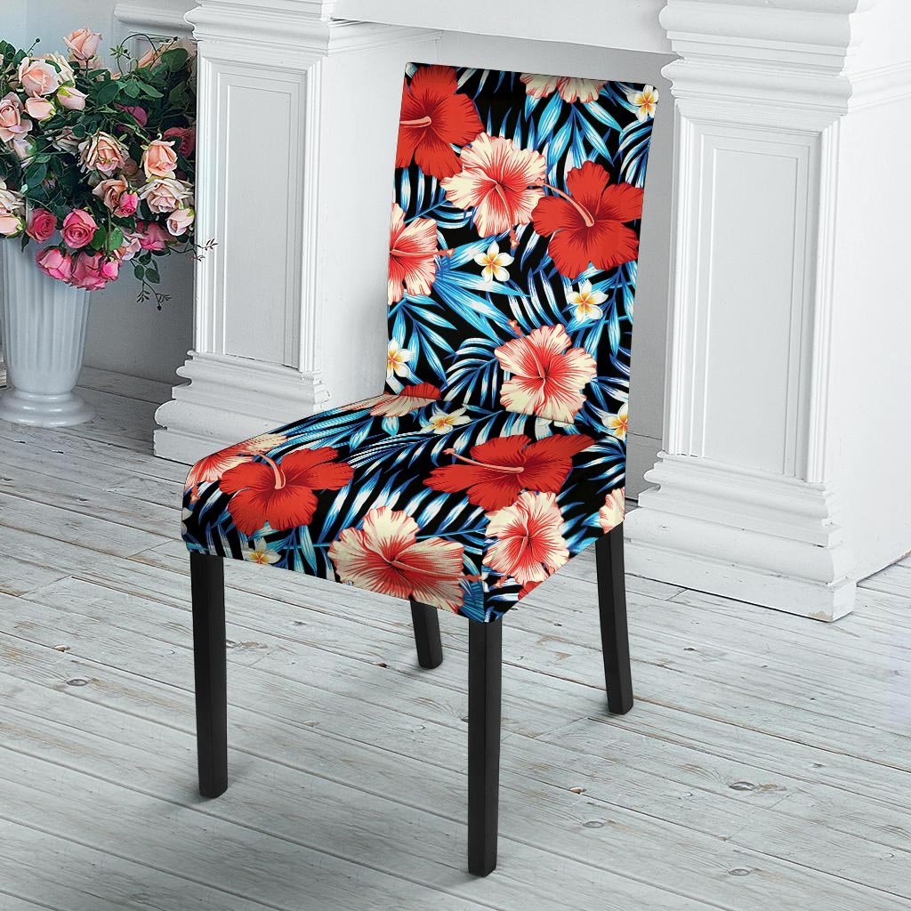 Tropical Hibiscus Flower Print Chair Cover-grizzshop