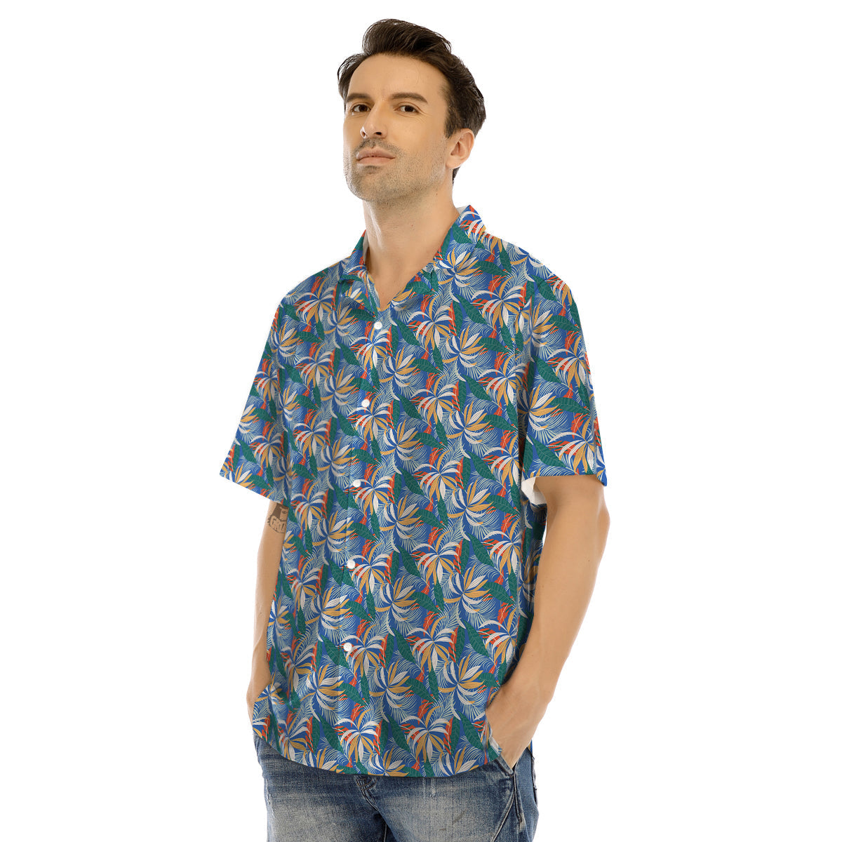 Tropical Leaf Colorful Print Pattern Men's Hawaiian Shirt-grizzshop