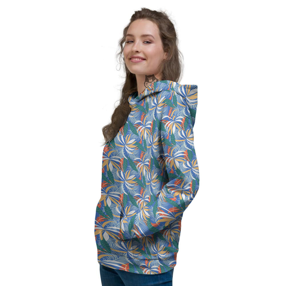 Tropical Leaf Colorful Print Pattern Women's Hoodie-grizzshop