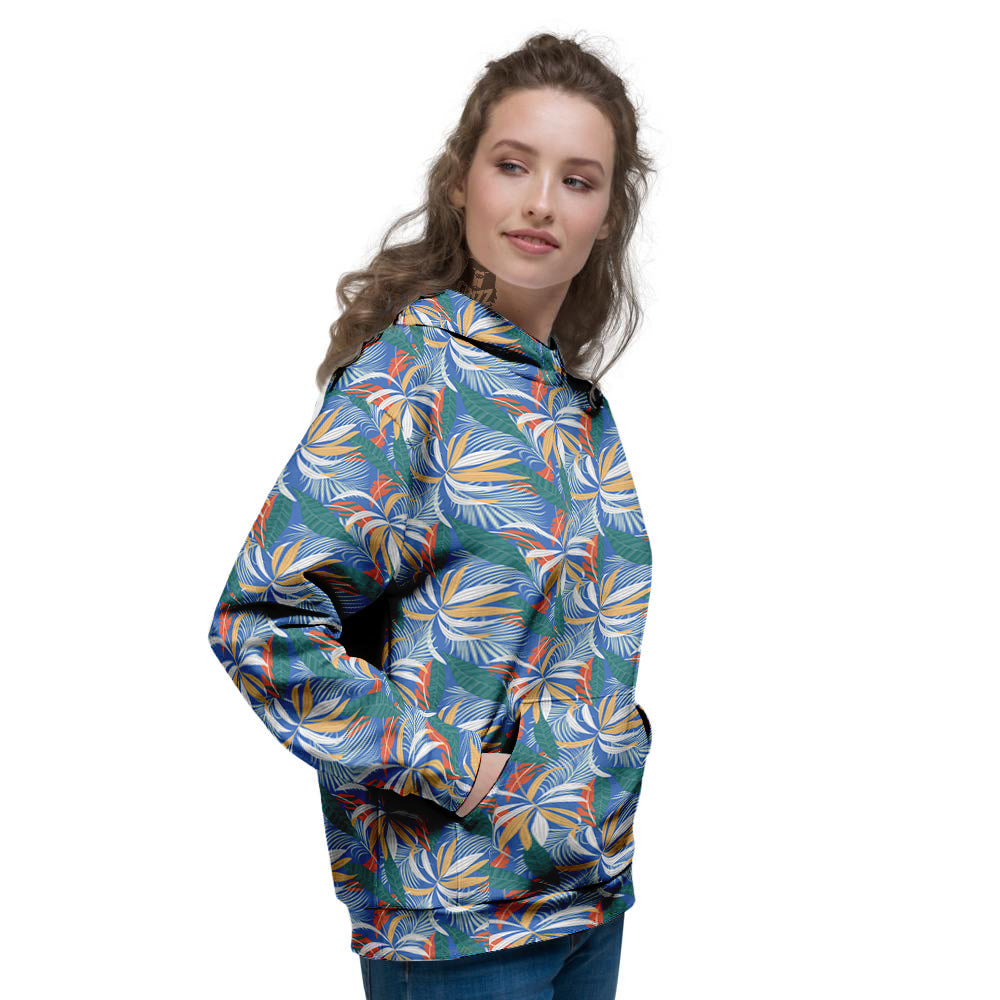Tropical Leaf Colorful Print Pattern Women's Hoodie-grizzshop
