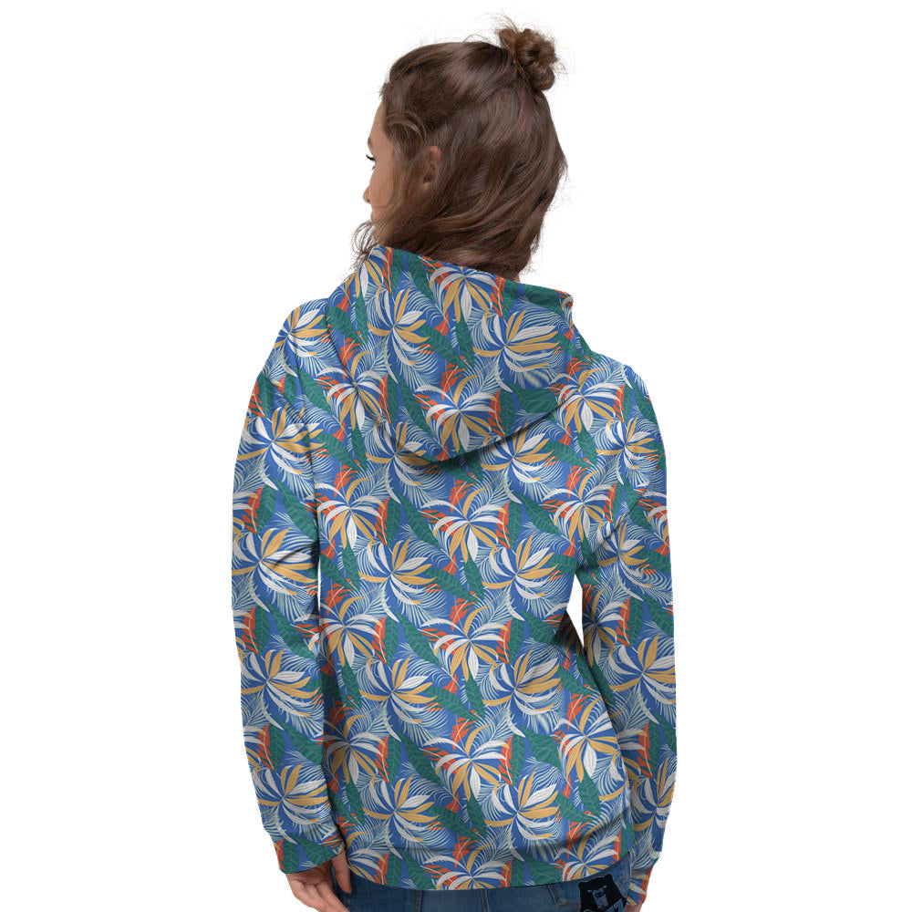 Tropical Leaf Colorful Print Pattern Women's Hoodie-grizzshop