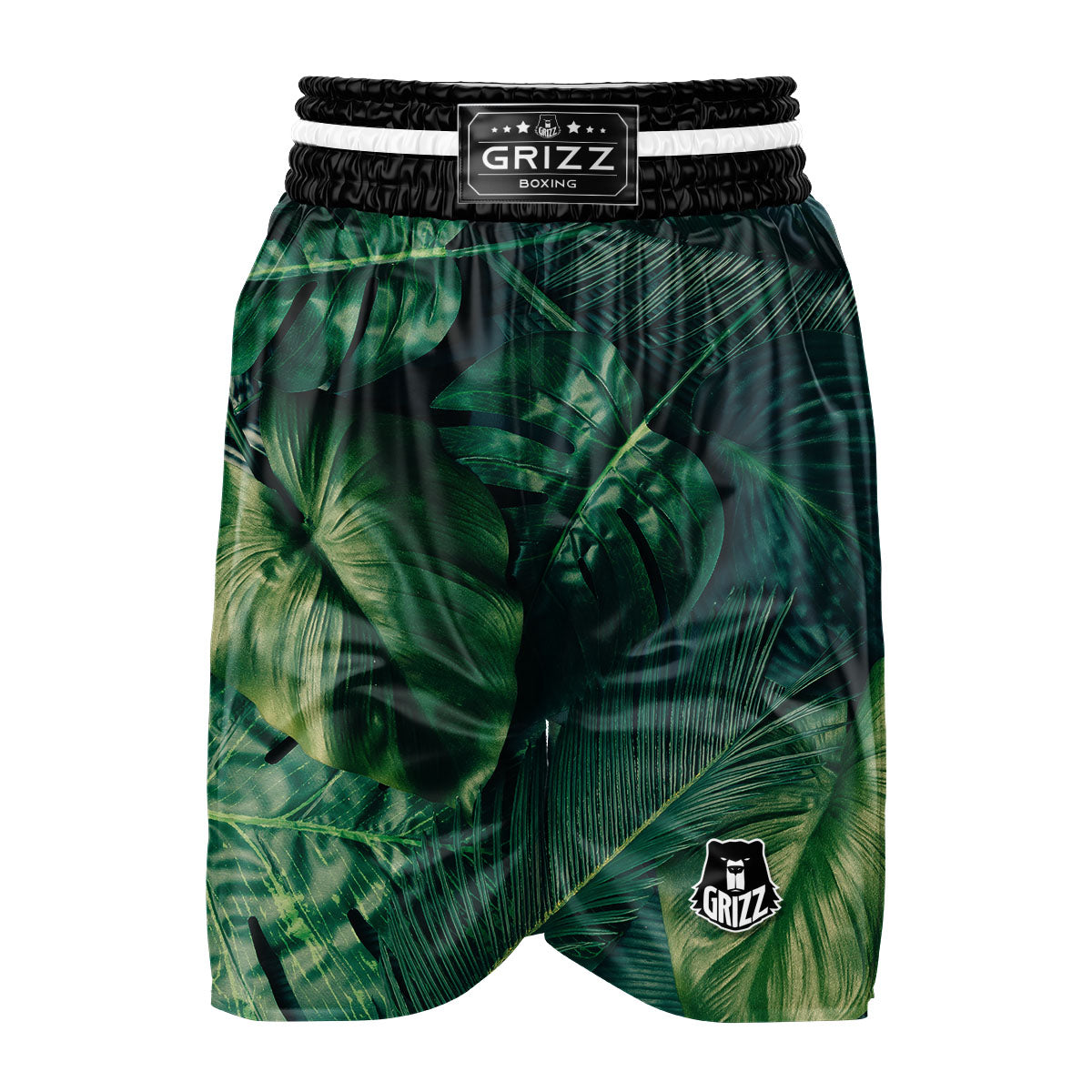 Tropical Leaf Natural Print Boxing Shorts-grizzshop