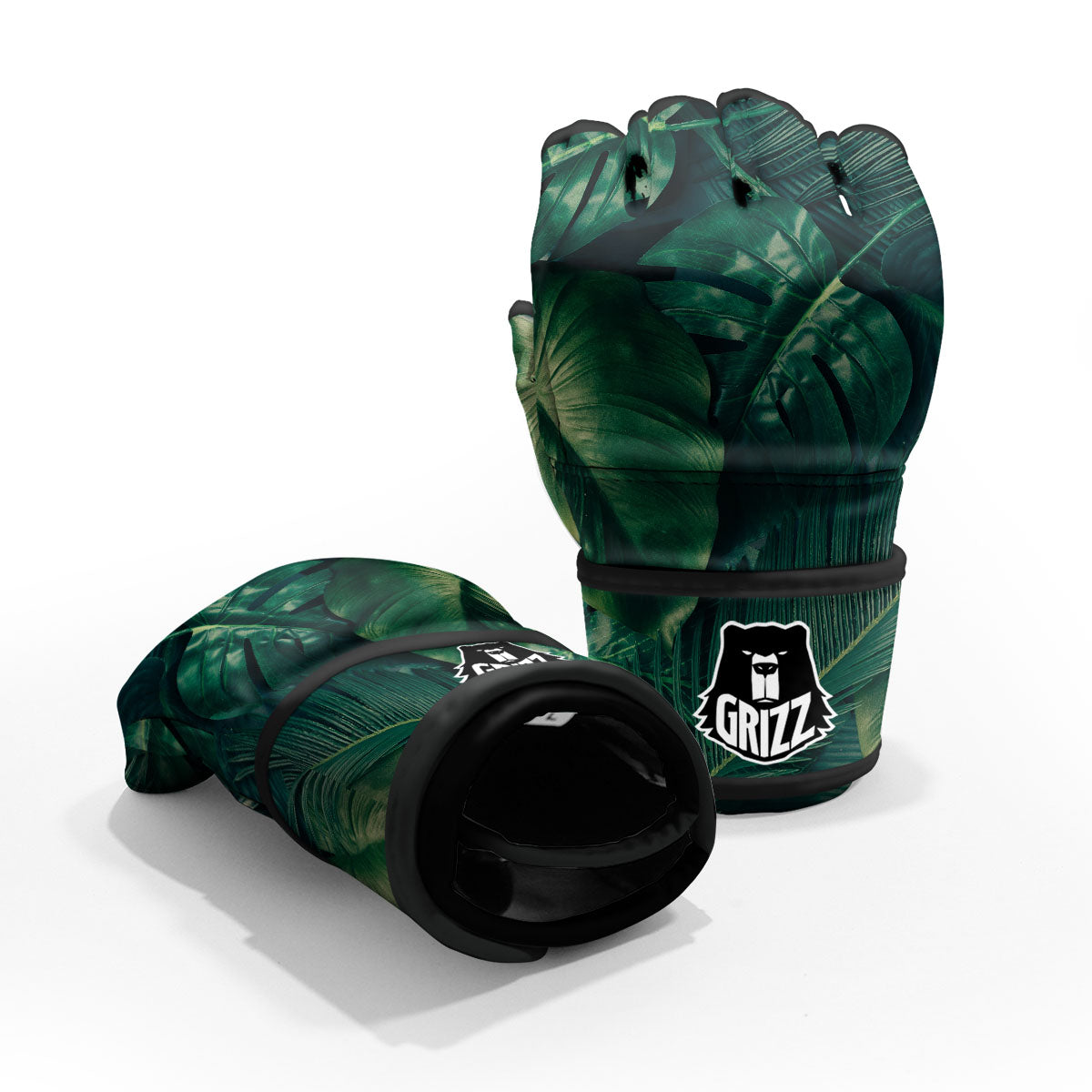 Tropical Leaf Natural Print MMA Gloves-grizzshop