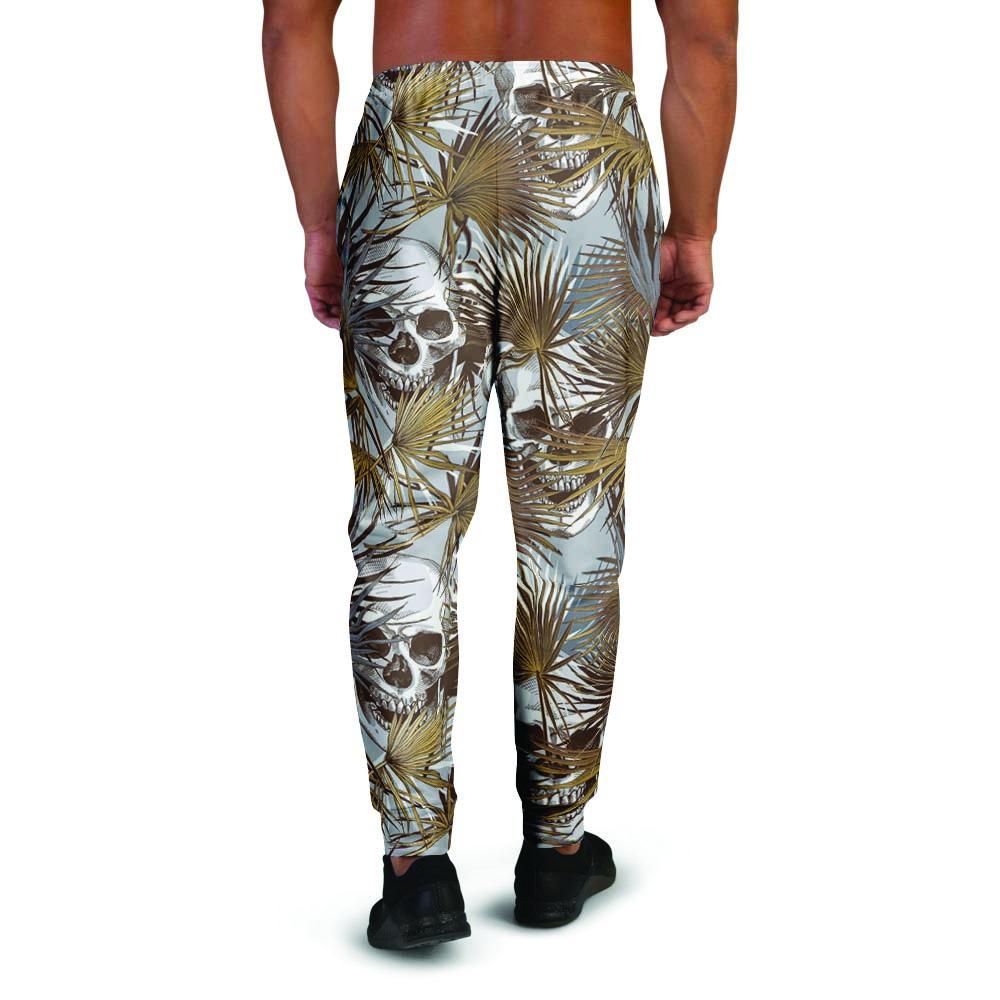 Tropical Leaf Skull Men's Joggers-grizzshop