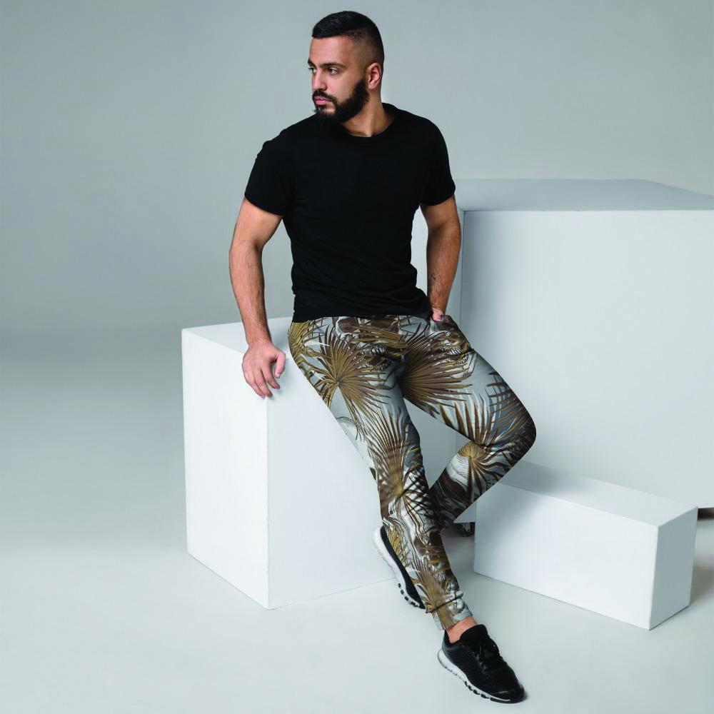 Tropical Leaf Skull Men's Joggers-grizzshop